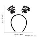 Schwarzer Kentucky Derby Haarreifen mit Pailletten-Schriftzug und Springpferd-Silhouette - HORSERACE Buchstaben Stil