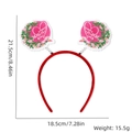 Red Happy Mother's Day headband with pink hearts and spring-mounted festive ornaments - One Size / Mother's Day Flower Vine Style
