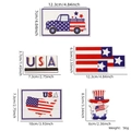 Decoración de madera 4 de julio con gnomos patrióticos de USA y adornos de camión - Estilo Camión Mapa USA Gnomo