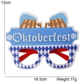 Oktoberfest bril met bierpulontwerp en Beierse ruitpatronen, afmeting 16,5x13cm - Eén maat / Blauwe Bierstijl Bril