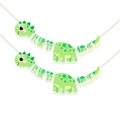 Banderole de fête dinosaure pour enfants avec fanions en papier vert et jaune - Bannière de Festival de Lettres de Dessin Animé de Dinosaure (LU-16)