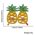 Lunettes de fête pailletées en forme d'ananas jaune avec des feuilles vertes - Style Ananas Ajouré