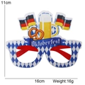 Blauw-witte Oktoberfest feestbril met bierpul- en pretzelontwerpen voor het festival - Eén maat / Vlag Bierstijl Bril