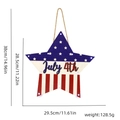 Lighted Independence Day star sign with USA flag pattern and July 4th text - JULY 4th Star Style (With LED)