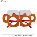 Glinsterende oranje bierpul bril in de vorm van een bierpul voor Oktoberfest met afmetingen - Eén maat / Glitter Bierstijl Bril