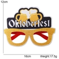 Oktoberfest papieren bril met gele bierpul ontwerp en rode frames voor party plezier - Eén maat / Gele Bier Proosten Stijl Bril