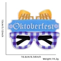Oktoberfest feestbril met bierpul decoratie en blauwe tekst, breedte van 16,6 cm - Eén maat / Paars Wit Gingham Bier Letter Stijl