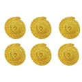 Set of 6 pieces golden glitter PET spiral ceiling hangers for wedding and party decor - Gold