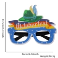 Oktoberfest feestbril met groene hoed en veer versiering voor gezellige foto's - Eén maat / Groene Hoed Stippen Blauw Frame Bril