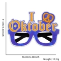 Grappige blauwe Oktoberfest bril met hartbrood ontwerp en afmetingen op wit decor - Eén maat / Gele Letter Paars Frame Stijl Bril