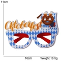 Gafas de Oktoberfest con montura de cuadros azules y decorado de pretzel - Talla única / Gafas Estilo Rombo Azul