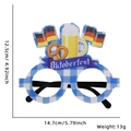 Oktoberfest feestbril met blauw geruit frame en bierpul decoratie, breedte 14,7 cm - Eén maat / Rond Frame Vlag Bierstijl Bril