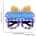 Gafas de fiesta Oktoberfest con jarras de cerveza, medidas 13x16,6cm y peso ligero 19,2g - Talla única / Estilo Letra de Cerveza Gingham Morado Blanco
