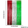 Tenda di pioggia natalizia rossa, argento e verde in lamina metallica, 1x2,5m - 1m*2.5m
