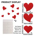 Guide des tailles pour stickers muraux cœurs rouges, lot de 9 pièces en trois tailles - Style à Cœurs Multiples