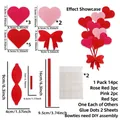 DIY Valentine felt heart wall decor set including red and pink hearts with sticks - Heart Balloon