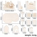 DIY wooden Eid Mubarak moon and mosque table ornament with 36.8g lightweight assembly kit - Eid Mubarak Mosque Style (Middle East Puzzle Ornament D)