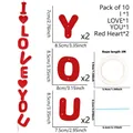 Set striscione I LOVE YOU in feltro con cuori rossi per decorazioni di San Valentino - Stile I Love You Rosso