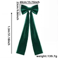 Lazo gigante de terciopelo verde oscuro con cintas largas, 1,3 m para decoración - Verde / Grande (Cola 130cm)