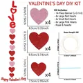 Valentine LOVE banner set with glitter red pink hearts and 3m rope for party decor - Love Heart Style
