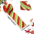 Christmas ribbon with red green gold diagonal stripes and glitter for DIY bows - Narrow Red Green Diagonal Stripe