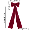 Lazo gigante de terciopelo burdeos de 1,3m con cintas largas para decoración - Rojo / Grande (Cola 130cm)