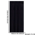 Schwarzer Fransenvorhang 100x250cm für Weltmeisterschaft Fußball Party Deko - 1x2.5 Meter / Glänzender Schwarzer Fransenvorhang