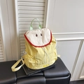 Chic apple-shaped yellow backpack with creative fruit design for women - Yellow