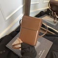 Minimalist vintage brown vertical crossbody phone bag in premium matte PU leather - Brown