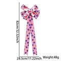 Independence Day bow decoration with stars and stripes, sized 82cm by 28.5cm - Truck Red White Stripes Stars Style
