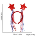 USA flag star headband with ribbons for World Cup fans, size 19cm by 31cm, lightweight - Red Star Tassel