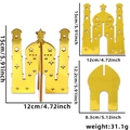 Golden acrylic moon castle desk ornament with size dimensions for party decor - Star Castle Style