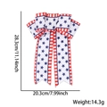 Independence Day bow ornament with stars and stripes pattern, 11.14 inch size spec - 50 Pieces / Blue Stars White Base Style