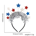 2026 World Cup headband with red white blue glitter stars and silver tinsel details - Star Tinsel