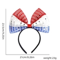 Red white and blue sequined bow headband for World Cup 2026 fans party decor - Red White Blue Sequin Bow