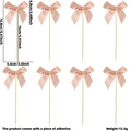Lot de 8 décorations de gâteau nœud en soie rose avec dimensions pour fête des mères - Style Satin Rose Perle