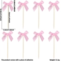 Lot de 8 décorations de gâteau nœud rose pour fête des mères et pâtisserie - Style Satin Rose