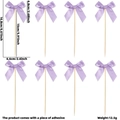 Lot de 8 décorations de gâteau en satin violet avec bâtons de bambou pour fête des mères - Style Satin Violet Taro