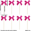 Lot de 8 décorations de gâteau nœuds en satin rose pour fête des mères - Style Satin Fuchsia