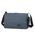 Bolso bandolera de lona azul oscuro a la moda con correa ajustable y logo JINGPIN - Azul