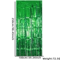 Green metallic foil fringe curtain 100x250cm for soccer party wall decoration - 1x2.5 Meters / Bright Green Fringe Curtain