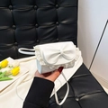 Mini witte crossbodytas met een grote strik en delicate kanten afwerking - Wit