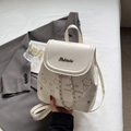 Mini sac à dos blanc cassé avec imprimé lapin cartoon et chaînes décoratives - Blanc Cassé