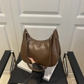 Chic dark brown faux leather saddle bag with silver hardware for women's fall fashion - Brown