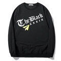 Sweat-shirt noir pour homme, col rond, avec imprimé gothique et motif avion en papier - XL / Style Lettre Gothique The Black XXXIX (DT2338) / Noir