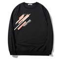 Sweat-shirt noir ample pour homme avec imprimés géométriques et slogan minimaliste - XL / Style Imprimé Géométrique PROGRAM OUTPUT (DT2336) / Noir