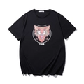 Oversized Herren T-Shirt in Schwarz mit stylischer Tiger-Grafik und chinesischen Zeichen - L / Schwarz Guochao Tiger Print (TIGER)-T6146