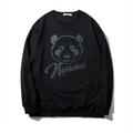 Felpa da uomo oversize nera con stampa panda riflettente arcobaleno e logo - XL / Nero
