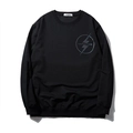 Sudadera negra para hombre con logotipo reflectante y acabados acanalados - XL / Negro