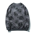 Sweat-shirt oversize gris foncé avec imprimés ours et finitions côtelées - 2XL / gris foncé